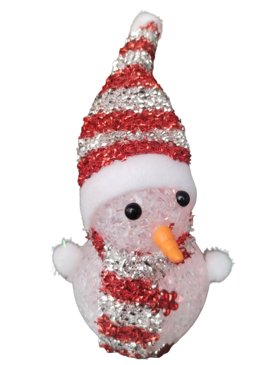 MUÑECO DE NIEVE DE SILICONA CON LUZ 10CM